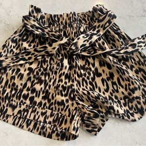 Leopard Print High-Waisted Shorts